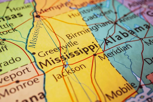 Mississippi Mapě Usa — Stock fotografie