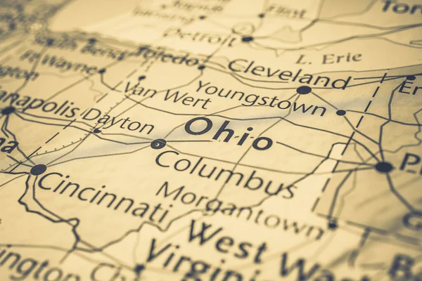 Ohio Estado Mapa —  Fotos de Stock