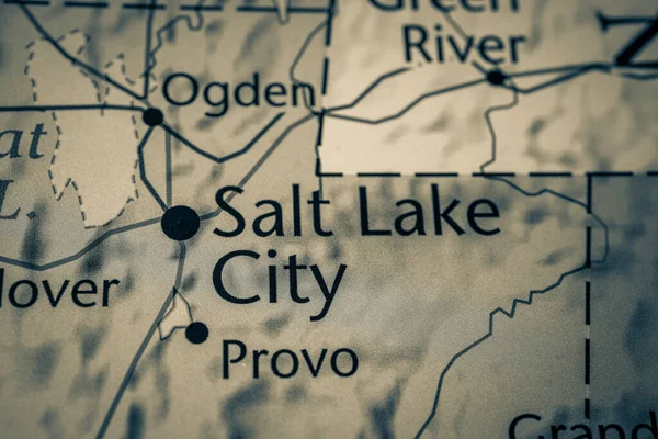 Salt Lake City Sur Carte États Unis — Photo