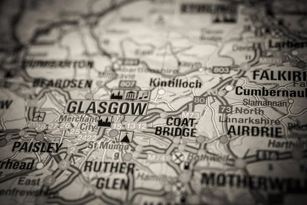 Glasgow Capital Scotland Map — Stock Photo, Image