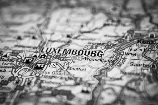 Luxemburgo Mapa Europa —  Fotos de Stock