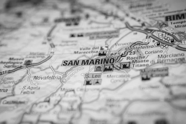 San Marino Sulla Mappa Europa — Foto Stock