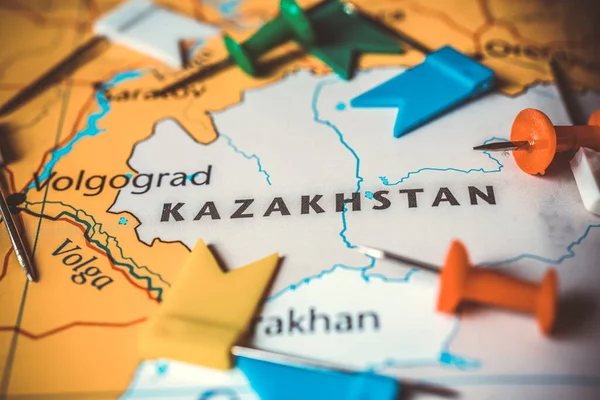 Kazakhstan on map of Europe