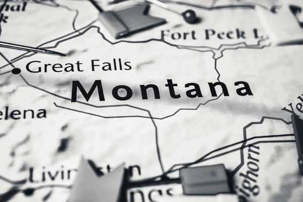 Montana Usa Térképen — Stock Fotó