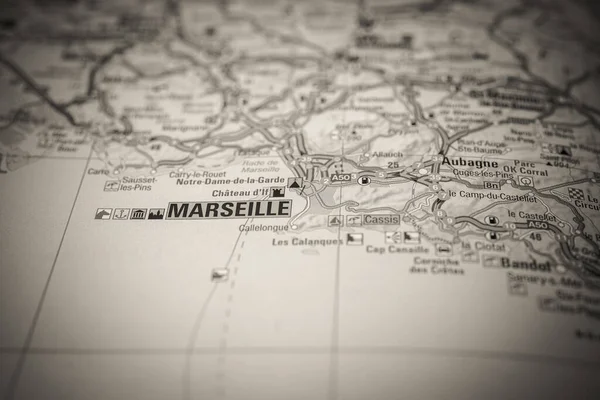 Marsella Mapa Europa — Foto de Stock