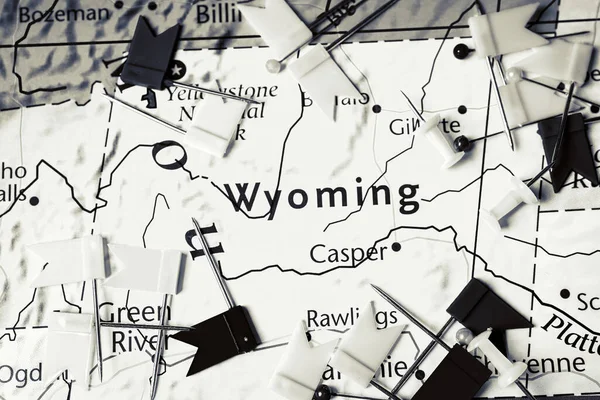 Wyoming Auf Der Karte Der Usa — Stockfoto