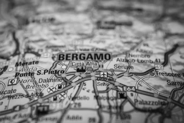 Bergamo Europe Map — Stock Photo, Image