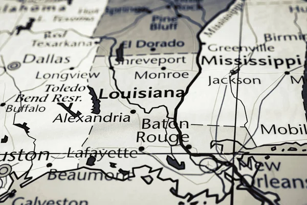 Louisiana Estado Mapa Estados Unidos América — Fotografia de Stock