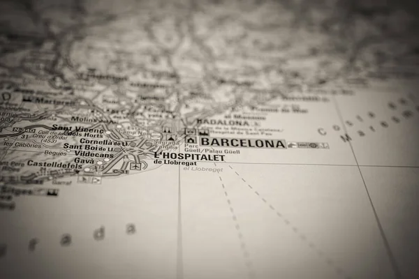 Avrupa Haritasında Barselona — Stok fotoğraf
