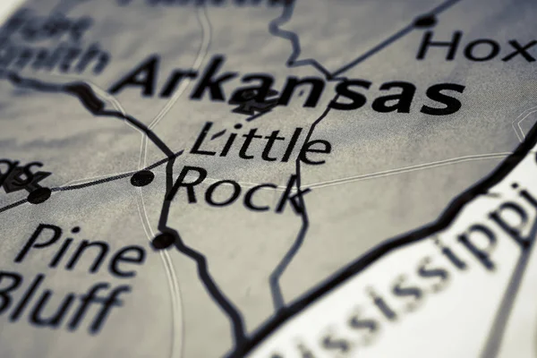Little Rock Usa Térképen — Stock Fotó