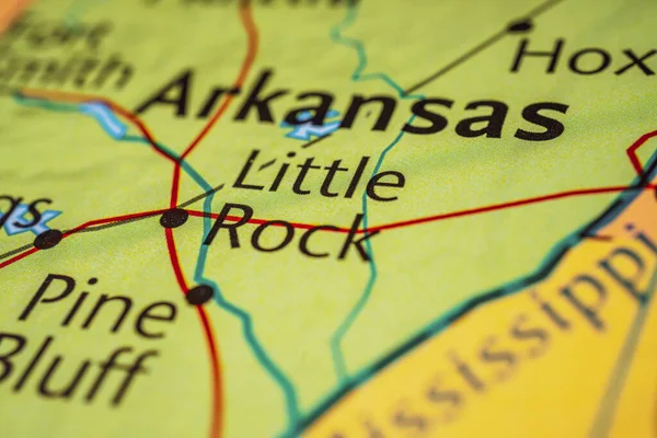 Little Rock Sur Carte États Unis — Photo