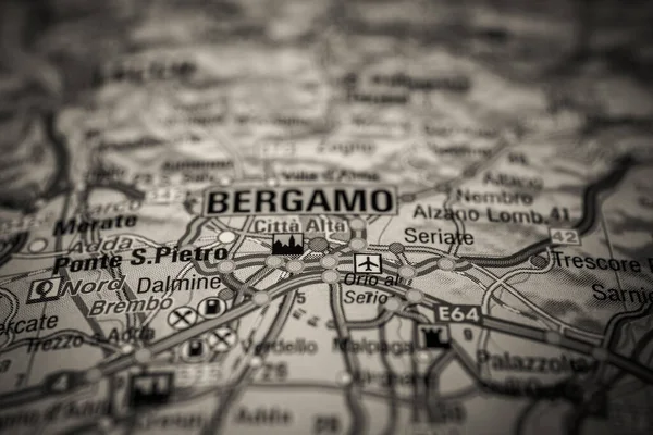 Bergamo Mapa Europa — Foto de Stock