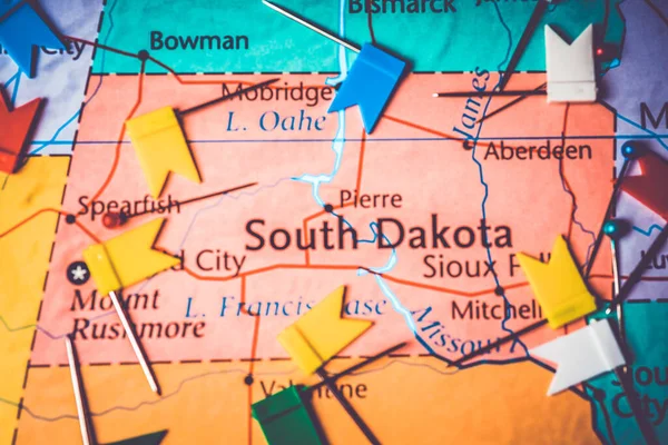 Dakota Sul Mapa Dos Eua — Fotografia de Stock