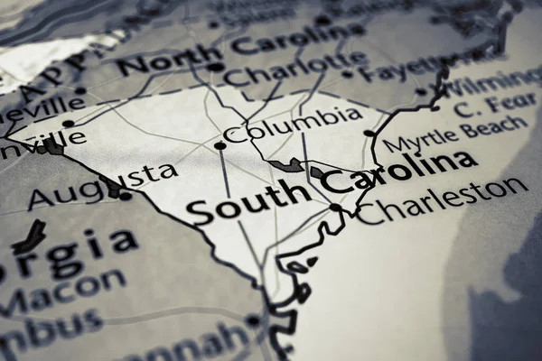 Carolina Del Sur Mapa Estados Unidos —  Fotos de Stock