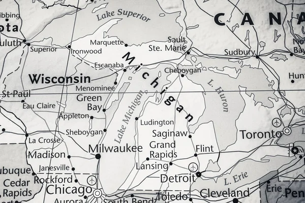 État Michigan Sur Carte Des États Unis — Photo