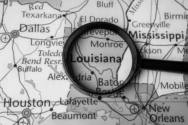 Louisiana Estado Mapa Estados Unidos América — Fotografia de Stock