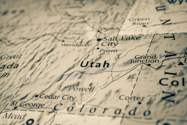 Utah on the map of USA