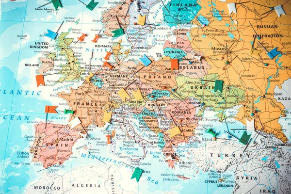 Висока Детальна Політична Карта Європи — стокове фото
