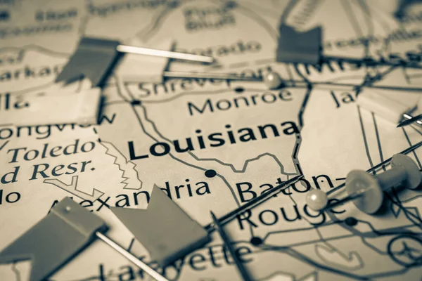 米国の地図上のルイジアナ州 — ストック写真