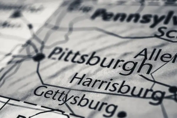 Pittsburgh Mapě Usa — Stock fotografie