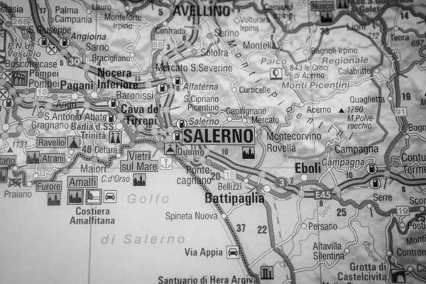 Salerno Sulla Mappa Europa — Foto Stock