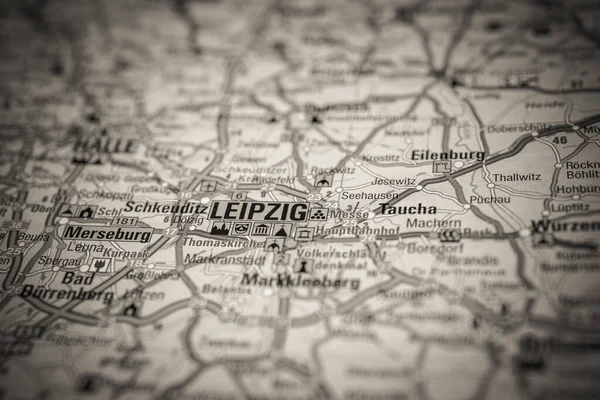 Leipzig Mapa Europa —  Fotos de Stock