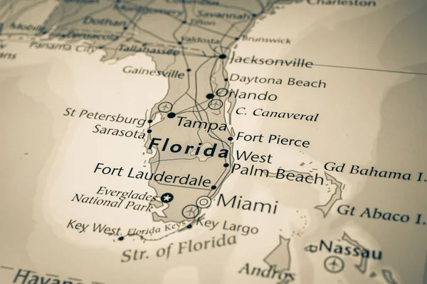 Floride Sur Carte États Unis — Photo