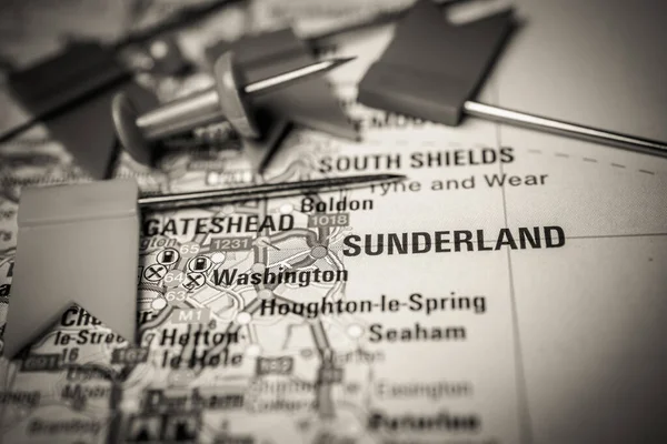 Sunderland Χάρτη Της Ευρώπης Φόντο — Φωτογραφία Αρχείου
