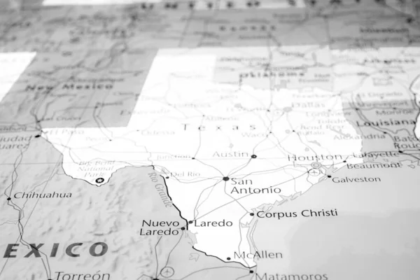 Texas State Auf Der Karte — Stockfoto