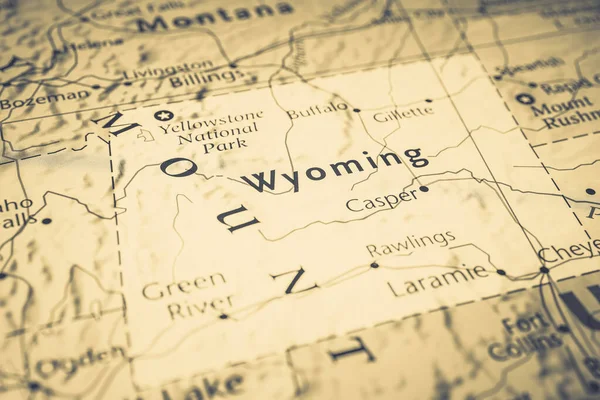 Abd Haritasında Wyoming — Stok fotoğraf