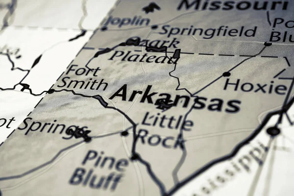 Arkansas Mapa Estados Unidos — Foto de Stock