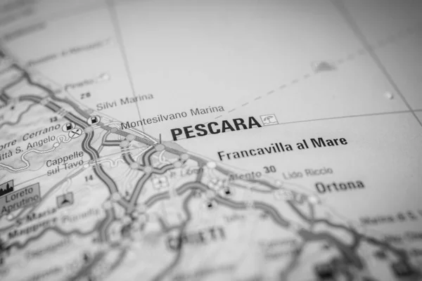 Pescara Sulla Mappa Europa — Foto Stock