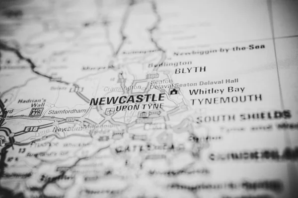 Newcastle Ένα Χάρτη Της Ευρώπης Φόντο — Φωτογραφία Αρχείου