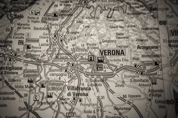 Verona Mapa Europa —  Fotos de Stock