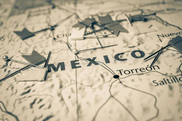 Mexique Sur Carte Amérique — Photo