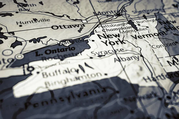 美国地图上的纽约州 — 图库照片