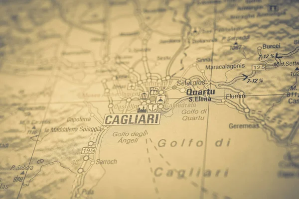 Cagliari Sulla Mappa Europa — Foto Stock