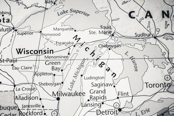 État Michigan Sur Carte Des États Unis — Photo