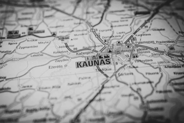 Kaunas Sur Carte Europe — Photo