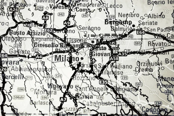 Milano Sulla Mappa Europa — Foto Stock