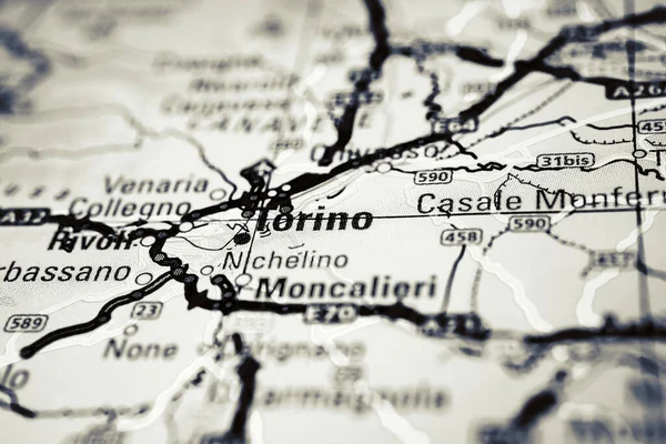 Torino Mapa Europa — Foto de Stock
