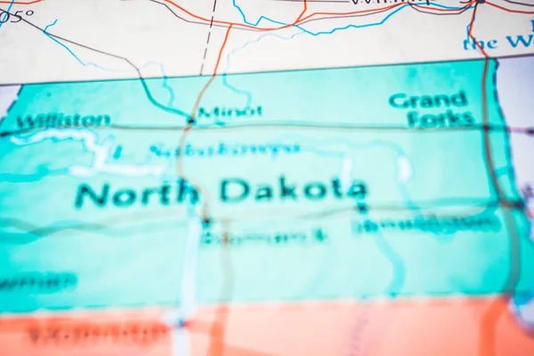 North Dakota Kaart Van Verenigde Staten — Stockfoto