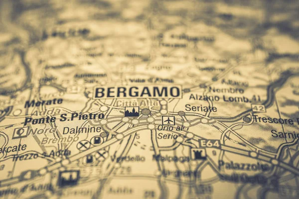 Bergamo Europe Map — Stock Photo, Image