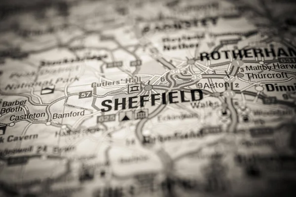 Sheffield Mapa Europa — Fotografia de Stock