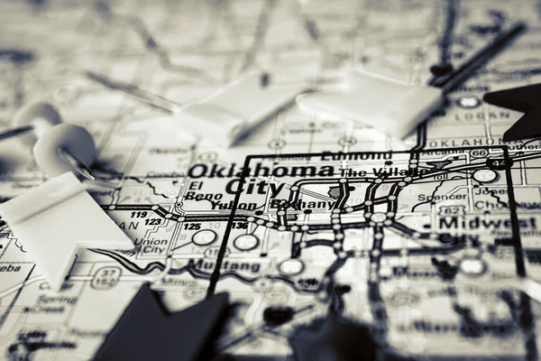 Oklahoma City Mapa Dos Eua — Fotografia de Stock