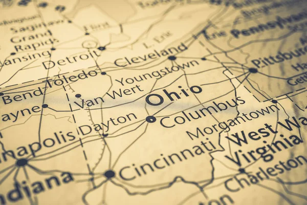 Ohio Estado Mapa —  Fotos de Stock