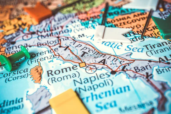 Italien Kartan Över Europa — Stockfoto