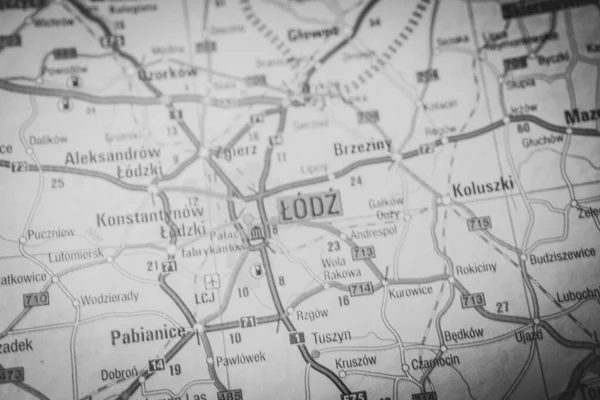 Lodz Карті Європи — стокове фото