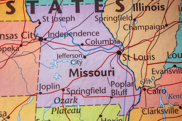 Missouri Map Usa — Stock Photo, Image