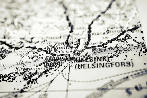 Helsínquia Sobre Mapa Europa — Fotografia de Stock